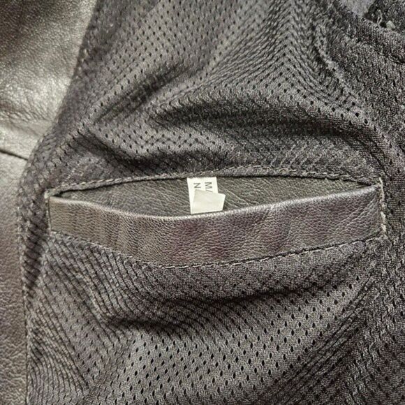 Moto Mod Black Button Front Adjustable Lace Up Sides Motorcycle Riding Vest - Picture 8 of 13